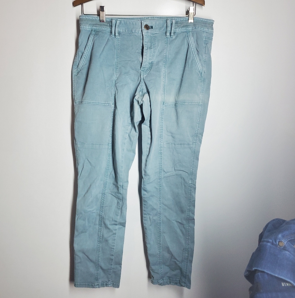 Women's Light Blue The Straight Crop Pants - Tailored Casual Fit